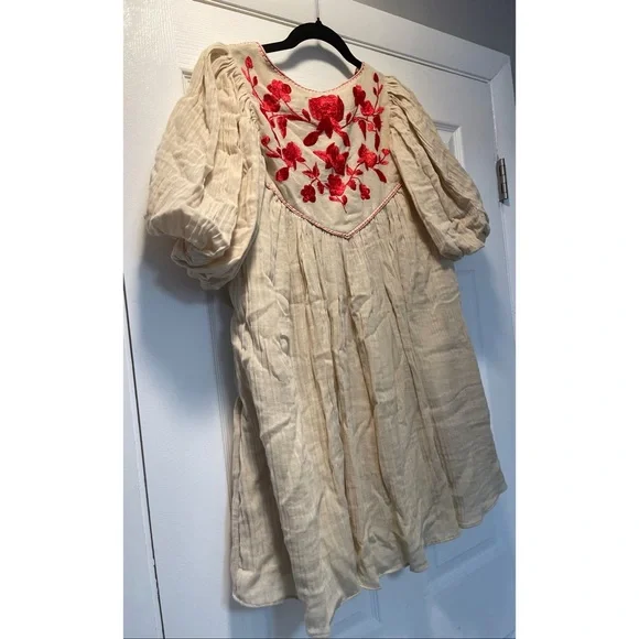 Free People Rosa Linda Embroidered Mini Dress